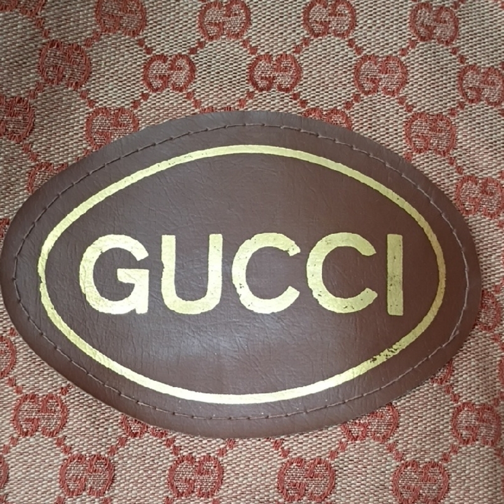 Vintage Gucci Orange and Brown Tote Dust Bag - Picture 2 of 11